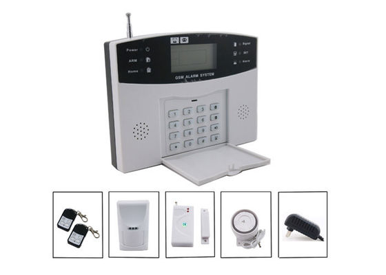 Intelligent Wireless Burglar Alarm Systems LCD GSM With 8 Wired