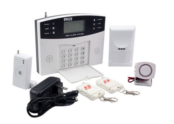 Intelligent Wireless Burglar Alarm Systems LCD GSM With 8 Wired