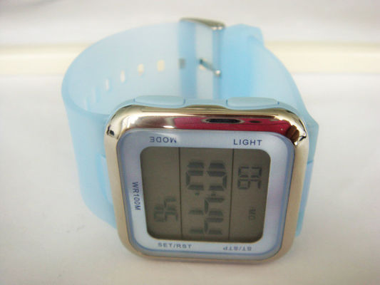 Count Down Timer Plastic Quartz Digital Watch Women , PU Strap