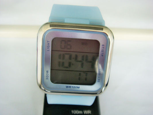 Count Down Timer Plastic Quartz Digital Watch Women , PU Strap