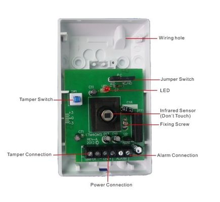 Wired Indoor Single PIR Alarm Motion Detector With Pet Immunity