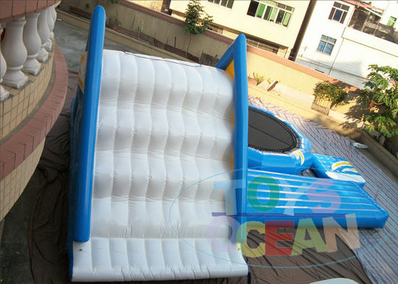 CE White / Blue Inflatable Sports Games Hire Bouncy Waterproof For Pool